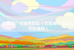 百度推广引流性价比（百度推广引流性价比高吗）