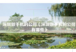 深圳做手机的公司（深圳做手机的公司有哪些）