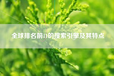 全球排名前11的搜索引擎及其特点