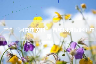 三个“河南中关村” 有望同时崛起于中原 三个“河南中关村” 有望同时崛起于中原