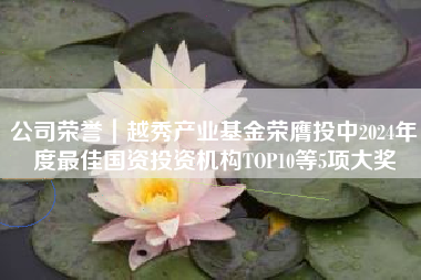 公司荣誉｜越秀产业基金荣膺投中2024年度最佳国资投资机构TOP10等5项大奖