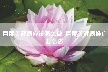 百度关键词应该怎么做_百度关键词推广怎么做