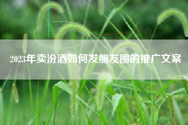 2023年卖汾酒如何发朋友圈的推广文案