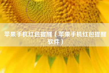 苹果手机红包提醒（苹果手机红包提醒软件）