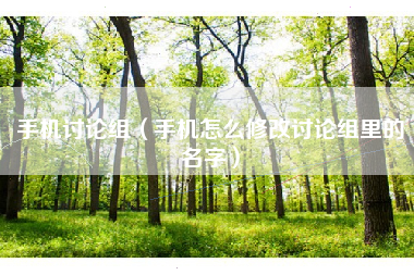 手机讨论组（手机怎么修改讨论组里的名字）